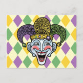 Mardi Gras Jester Briefkaart (Voorkant)