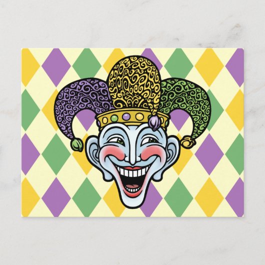 Mardi Gras Jester Briefkaart (Voorkant)