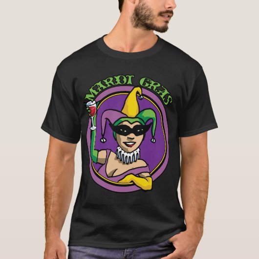 Mardi Gras Jester Girl T-shirt (Voorkant)