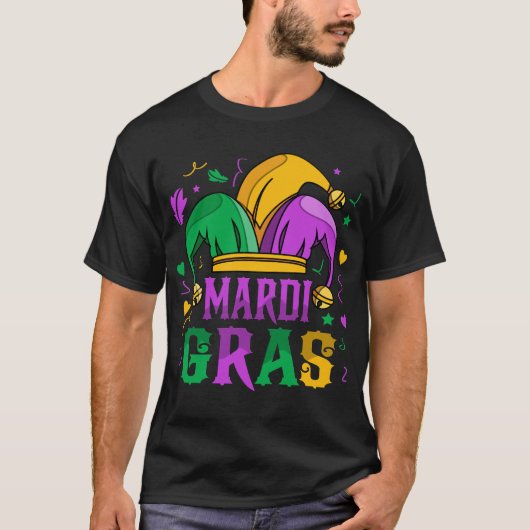 Mardi Gras Jester Hat Carnival Celebration T-shirt (Voorkant)