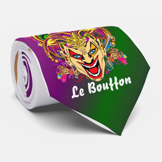 Mardi Gras Jester Joker uitzicht vraagt u Stropdas (Opgerold)
