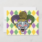 Mardi Gras Jester Kaart (Voorkant)