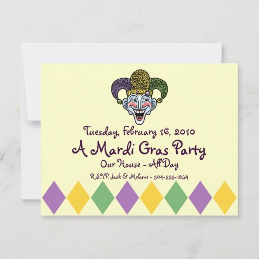 Mardi Gras Jester Kaart (Achterkant)