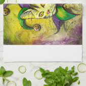 Mardi Gras Jester Kat door GG Burns Theedoek (Gevouwen)