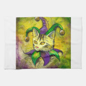 Mardi Gras Jester Kat door GG Burns Theedoek (Horizontaal)