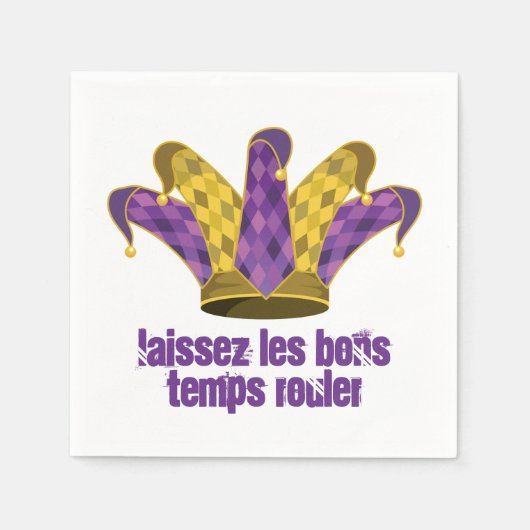 Mardi Gras Jester Laissez les bons temps rouler Servet (Voorkant)