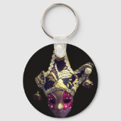 Mardi Gras Jester Mask Colourful Sleutelhanger (Achterkant)