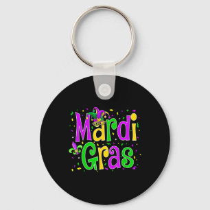 Mardi Gras Jester New Orleans Carnival Outfit Vrou Sleutelhanger