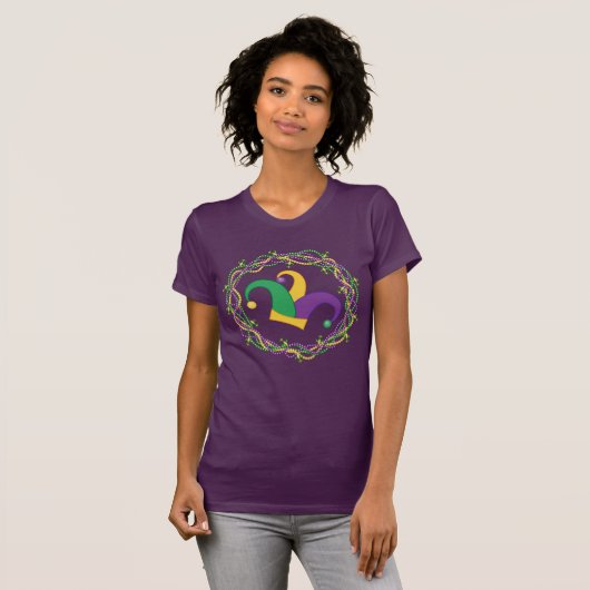 Mardi Gras Jester Pet Beads T-shirt (Voorkant volledig)
