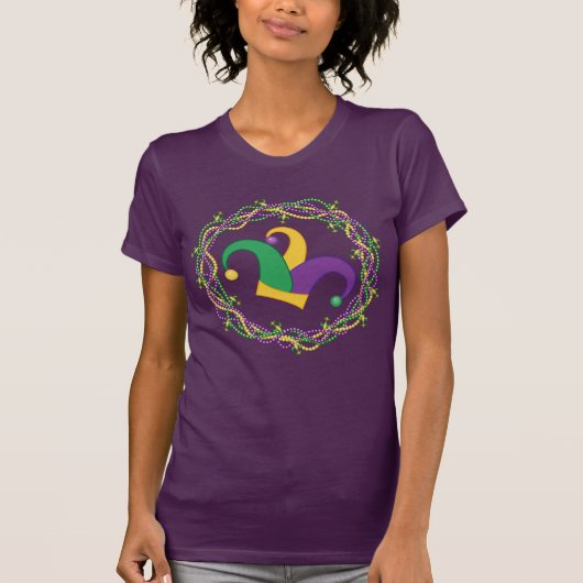 Mardi Gras Jester Pet Beads T-shirt (Voorkant)
