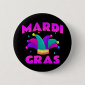 Mardi Gras Jester Pet Button (Voorkant)