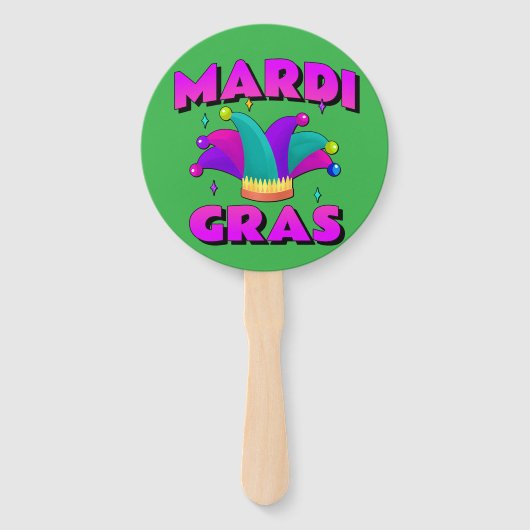 Mardi Gras Jester Pet Hand Fan Handwaaier (Voorkant)