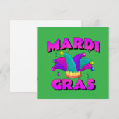 Mardi Gras Jester Pet Kaart (Voorkant / Achterkant)