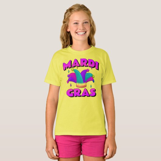Mardi Gras Jester Pet Kinder Shirt (Voorkant volledig)