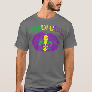 Mardi Gras Jester Pet Paars Lips Funny Mardi Gras T-shirt