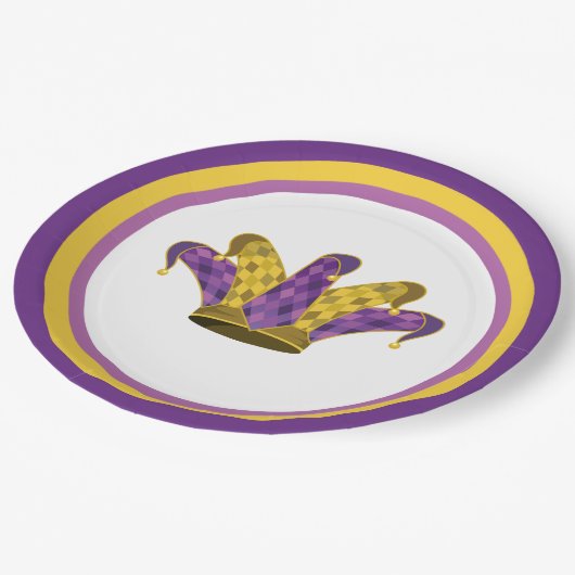 Mardi Gras Jester Pet Papieren Bordje (Gekanteld)