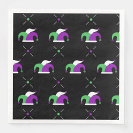 Mardi Gras Jester Pet Patroon Servet