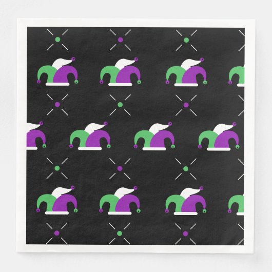 Mardi Gras Jester Pet Patroon Servet (Voorkant)