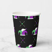 Mardi Gras Jester Pet Pattern Cup Papieren Bekers (Achterkant)