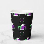 Mardi Gras Jester Pet Pattern Cup Papieren Bekers (Links)