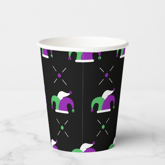 Mardi Gras Jester Pet Pattern Cup Papieren Bekers (Rechts)