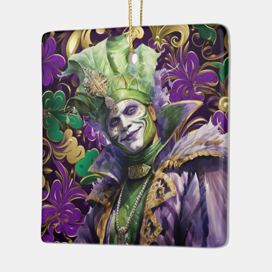 Mardi Gras Jester Porselein Ornament (Links)