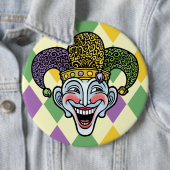 Mardi Gras Jester Ronde Button 6,0 Cm (In situ)