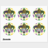 Mardi Gras Jester Ronde Sticker (Vel)