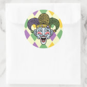 Mardi Gras Jester Ronde Sticker (Tas)
