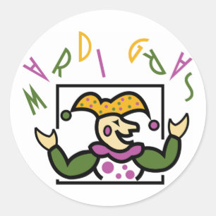Mardi Gras Jester Ronde Sticker