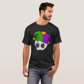 Mardi Gras Jester Skull New Orleans Carnival Para T-shirt (Voorkant volledig)