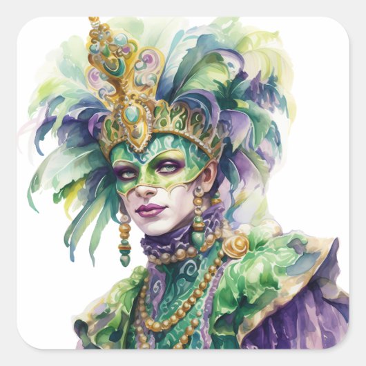 Mardi Gras Jester Sticker (Voorkant)