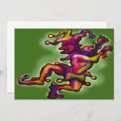 Mardi Gras Jester Uitnodiging (Voorkant / Achterkant)