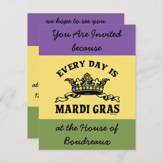  Mardi Gras Kaart (Voorkant / Achterkant)