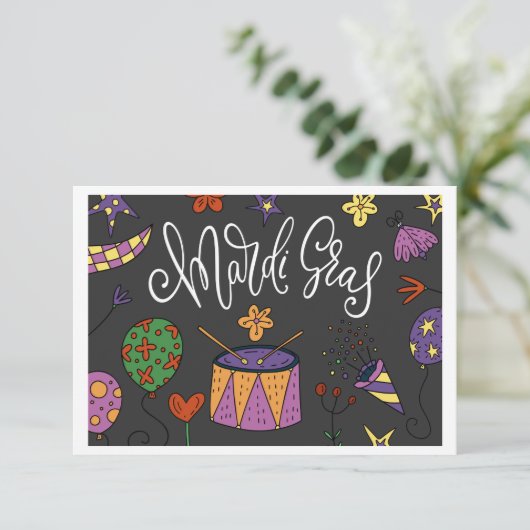 Mardi Gras Kaart (Staand voorkant)