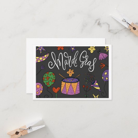 Mardi Gras Kaart (Voorkant / Achterkant in situ)