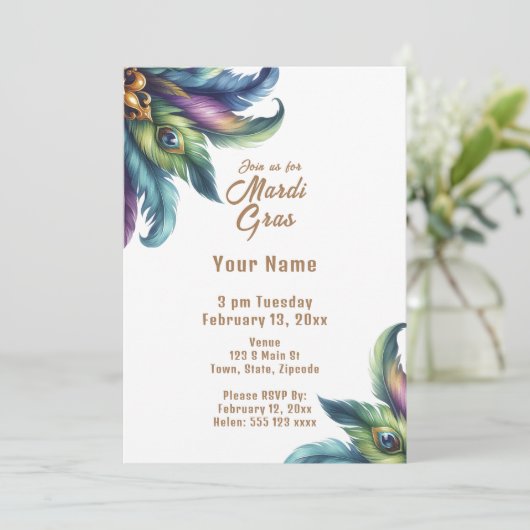 Mardi Gras Kaart (Staand voorkant)