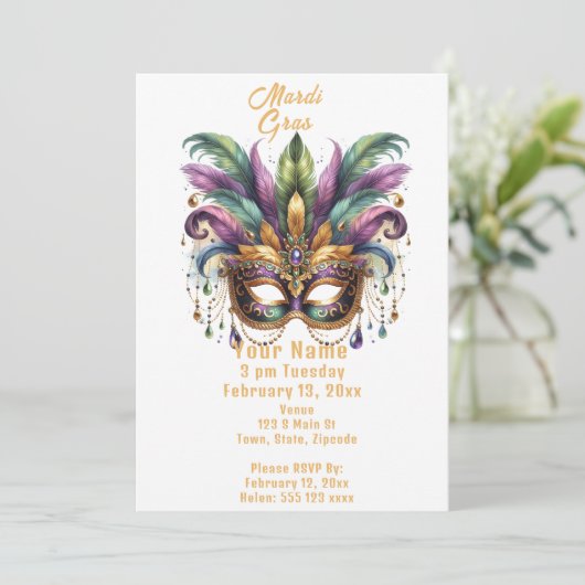 Mardi Gras Kaart (Staand voorkant)