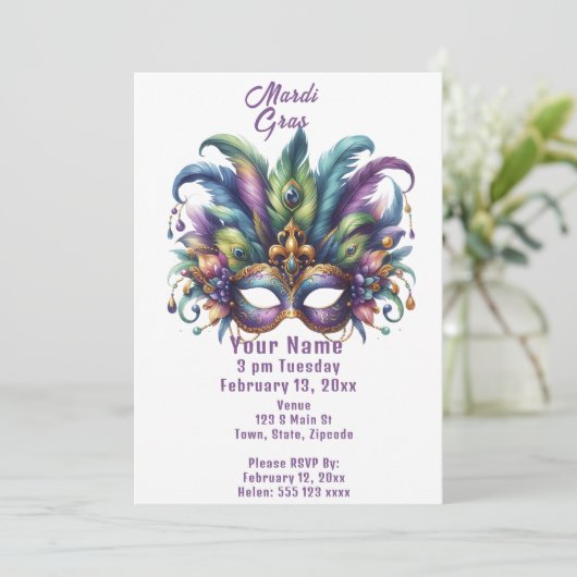 Mardi Gras Kaart (Staand voorkant)