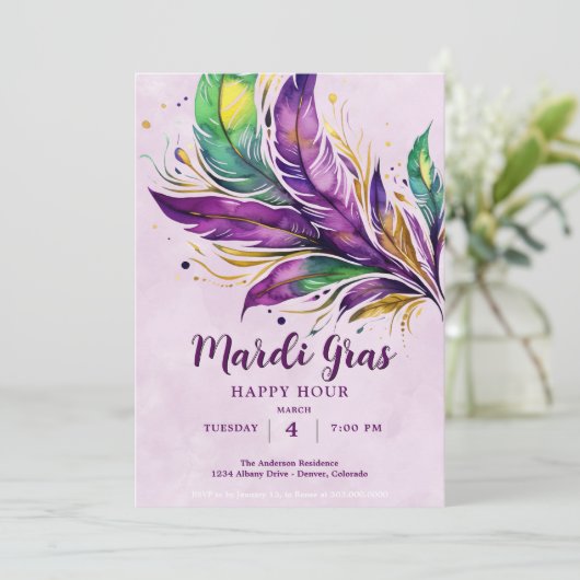 Mardi Gras Kaart (Staand voorkant)