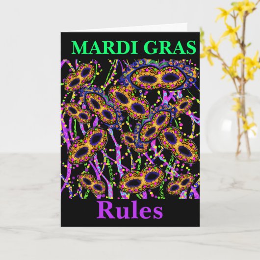 Mardi Gras Kaart (Gele Bloem)