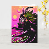 Mardi Gras Kaart (Gele Bloem)