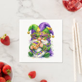 Mardi Gras-kabouter eet King Cake Servet (Insitu)