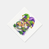 Mardi Gras-kabouter eet King Cake Servet (Hoek)