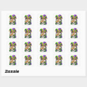 Mardi Gras-kabouter eet King Cake Vierkante Sticker (Vel)