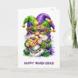 Mardi Gras Kabouter Eet Koningentaart Kaart