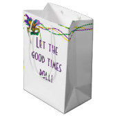Mardi Gras-kabouter met feestballon Medium Cadeauzakje (Achterkant Gekanteld)