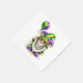 Mardi Gras-kabouter met feestballon Servet (Hoek)