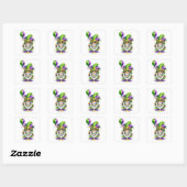 Mardi Gras-kabouter met feestballon Vierkante Sticker (Vel)