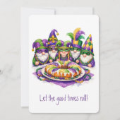 Mardi Gras-kabouter met King Cake Kaart (Voorkant)
